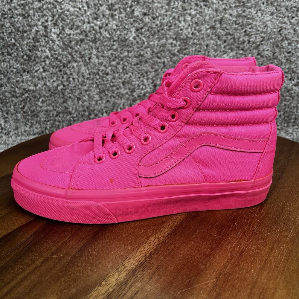Vans Sk8-Hi Size Womens 6 / Mens 4.5 Hi Top NEON PINK Skate Shoes Sneakers - Picture 4 of 9